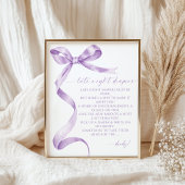 Späte Nachttaucher Lavender Bow Baby Dusche Poster