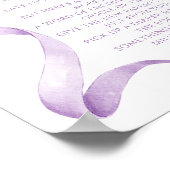 Späte Nachttaucher Lavender Bow Baby Dusche Poster (Ecke)