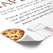 Späte Nachttaucher Milch und Cookies Kinderdusche Poster (Ecke)