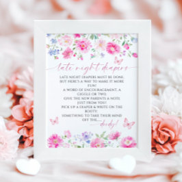 Späte Nachttaucher Minimalistische Babydusche Poster