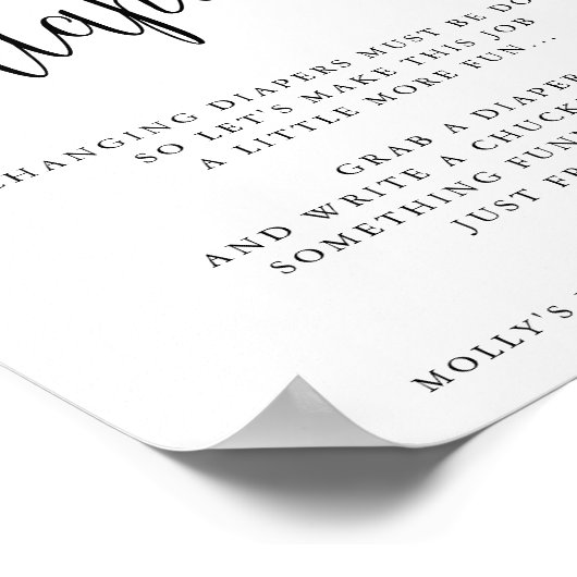 Späte Nachttaucher, Minimalistische Kalligraphiedu Poster (Ecke)