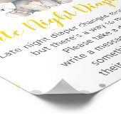 Späte Nachttaucher Nappy Thoughts Baby Dusche Poster (Ecke)