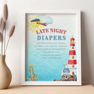 Späte Nachttaucher Niedliche Kinderdusche Poster