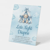 Späte Nachttaucher Oh Baby Teddy Bär in Zelt Sockelschild (Vorderseite)