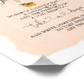 Späte Nachttaucher Orange Citrus Baby Duschzeichen Poster (Ecke)