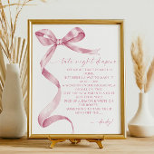 Späte Nachttaucher Pink Bow Baby Dusche Poster