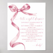 Späte Nachttaucher Pink Bow Baby Dusche Poster (Vorne)