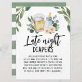 Späte Nachttaucher Sign Baby brütet Grünpflanzen Einladung (Vorne/Hinten)