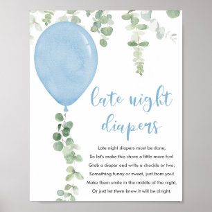 Späte Nachttaucher signalisieren blaue Ballons Bab Poster