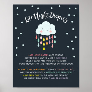 Späte Nachttaucher signieren Cloud Raindrops Rainb Poster