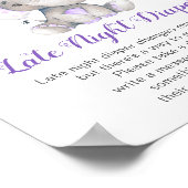 Späte Nachttaucher signieren Elephant Baby Shower Poster (Ecke)