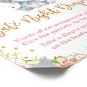 Späte Nachttaucher signieren rosa Elephant Baby Du Poster (Ecke)