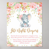 Späte Nachttaucher signieren rosa Elephant Baby Du Poster (Vorne)