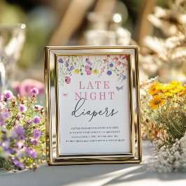 Späte Nachttaucher signieren | Wildblume Babydusch Sockelschild