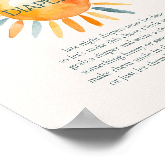 Späte Nachttaucher Sun Baby Duschgame Poster (Ecke)