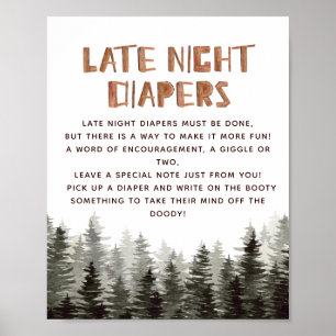 Späte Nachttaucher Woodland Baby Showspiele Poster