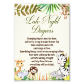 Späte Nachttaucher Zeichen, Babydusche, Safari Fotodruck (Vorne)