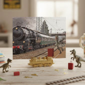 Späte Train Dinosaur Raptor Funny Postkarte