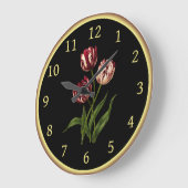 Späte Tulip 001 ~ Botanische Kunst ~ Große Wanduhr (Winkel)