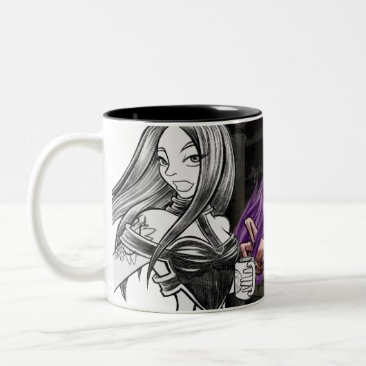 Spaten-Farbe u. Skizze Zweifarbige Tasse (Links)