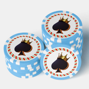 Spaten mit Krone 3D-Rendering mit individuellem Ma Pokerchips