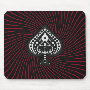 Spaten-Symbol-u. Spiralen-Grafiken: Mousepad