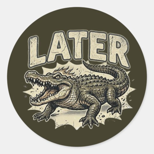 Später Alligator benutzerdefinierter Aufkleber Ges (Vorderseite)
