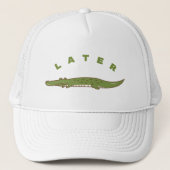 Später Alligator Funny Trucker Hat - Playful Gator Truckerkappe (Vorderseite)
