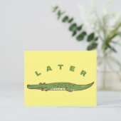 Später Alligator Postkarte - Verspieltes Abschieds (Stehend Vorderseite)