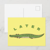 Später Alligator Postkarte - Verspieltes Abschieds (Vorne/Hinten)