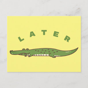 Später Alligator Postkarte - Verspieltes Abschieds