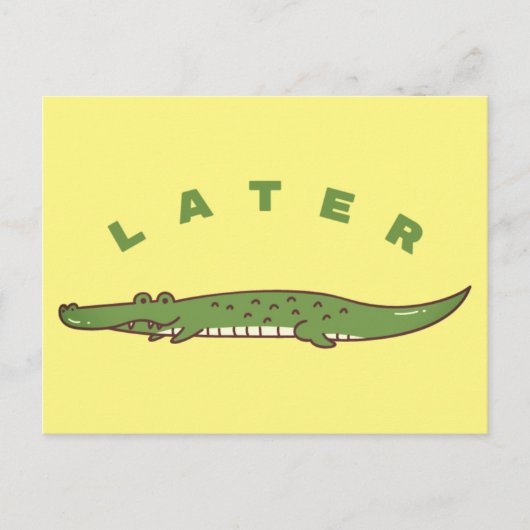 Später Alligator Postkarte - Verspieltes Abschieds (Vorderseite)