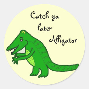 Später Alligator Runder Aufkleber