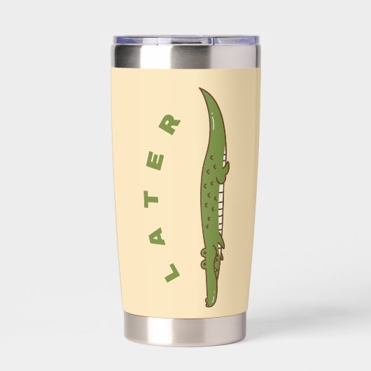 Später Alligator Thermal Tumbler - Spaß Auf Wieder Thermobecher (Vorderseite)