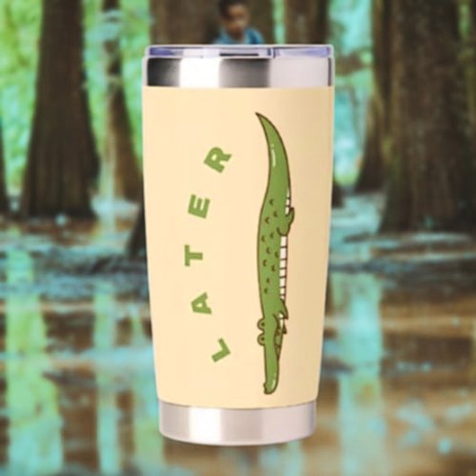 Später Alligator Thermal Tumbler - Spaß Auf Wieder Thermobecher