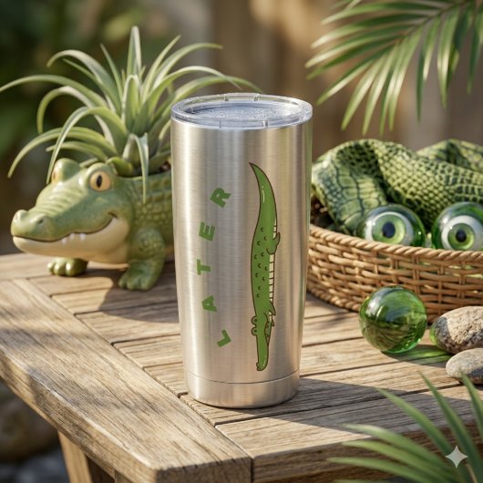 Später Alligator-Thermalbecher - Lustiger Abschied Thermobecher