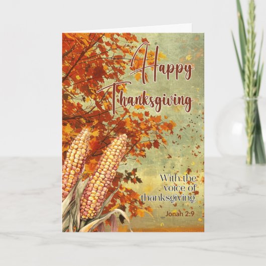 Später Fall Sky Jonah 2:9 Zitat Glückwunsch Thanks Karte (Vorderseite)
