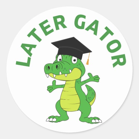 Später Gator Abschluss Funny Sticker (Vorderseite)