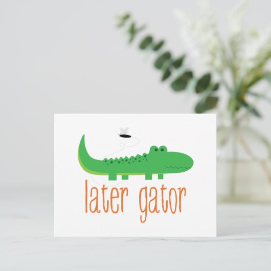 Spater Gator Postkarte (Stehend Vorderseite)