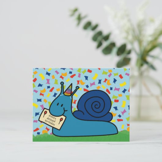 Später glücklicher Geburtstag Postkarte (Stehend Vorderseite)