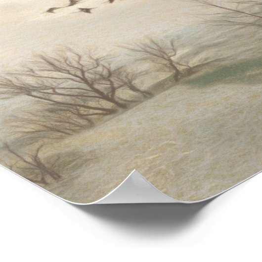 Später Herbst mit Federganskizze Poster (Ecke)