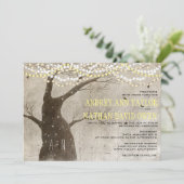 Später Herbst oder Winter Rustikale Baumlichter Ho Einladung (Stehend Vorderseite)