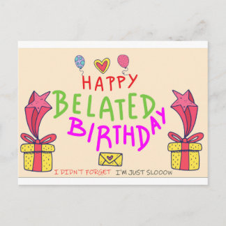 später herzlichen Glückwunsch zum Geburtstag Postkarte