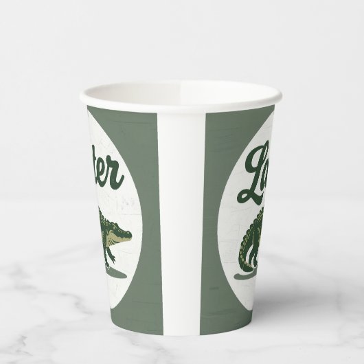 Später Krokodil: Ein stilvoller Abschied Pappbecher (Links)