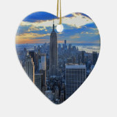 Später Nachmittag NYC Skyline als Sonnenuntergang Keramikornament (Rechts)