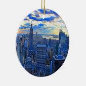Später Nachmittag NYC Skyline als Sonnenuntergang Keramikornament (Rechts)