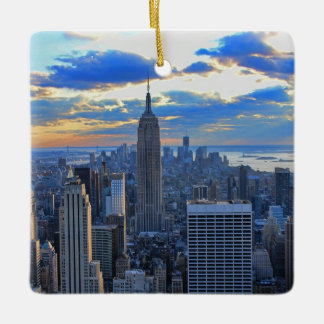 Später Nachmittag NYC Skyline als Sonnenuntergang Keramikornament