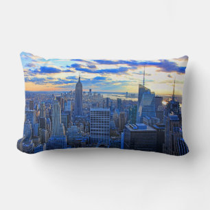 Später Nachmittag NYC Skyline als Sonnenuntergang Lendenkissen