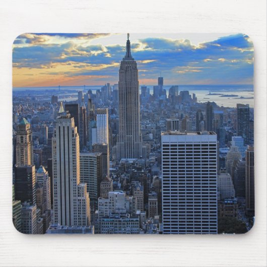 Später Nachmittag NYC Skyline als Sonnenuntergang Mousepad (Vorne)