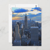 Später Nachmittag NYC Skyline als Sonnenuntergang  Postkarte (Vorne/Hinten)